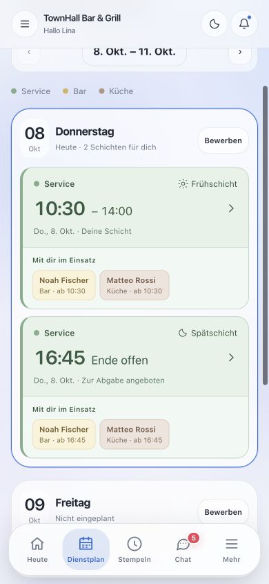 Vergrößerte App-Ansicht