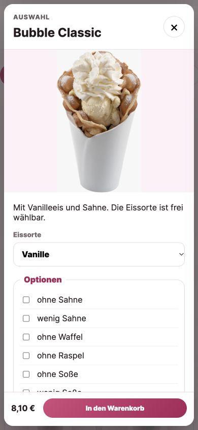 Originalansicht TischTap: Sorten & Optionen