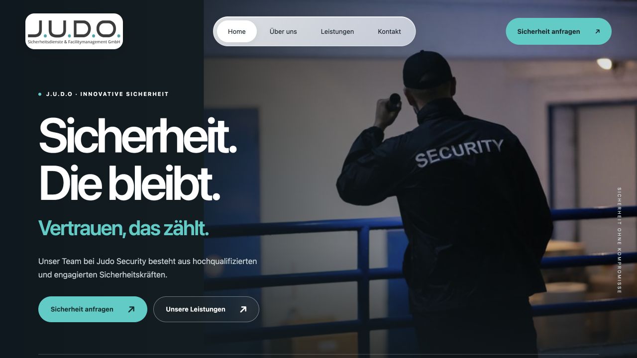 Website-Referenz Judo Sicherheitsdienste: Sicherheit & Präsenz